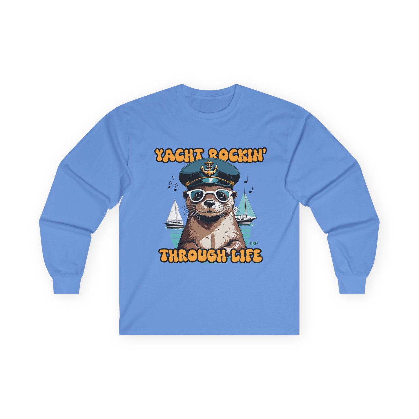 Yacht Rockin Sloth Long Sleeve Tee | Carolina Blue