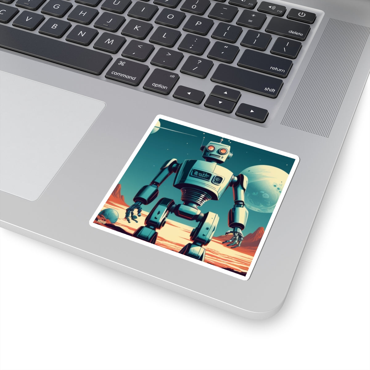 Retro Robot - Kiss-Cut Sticker | Laptop