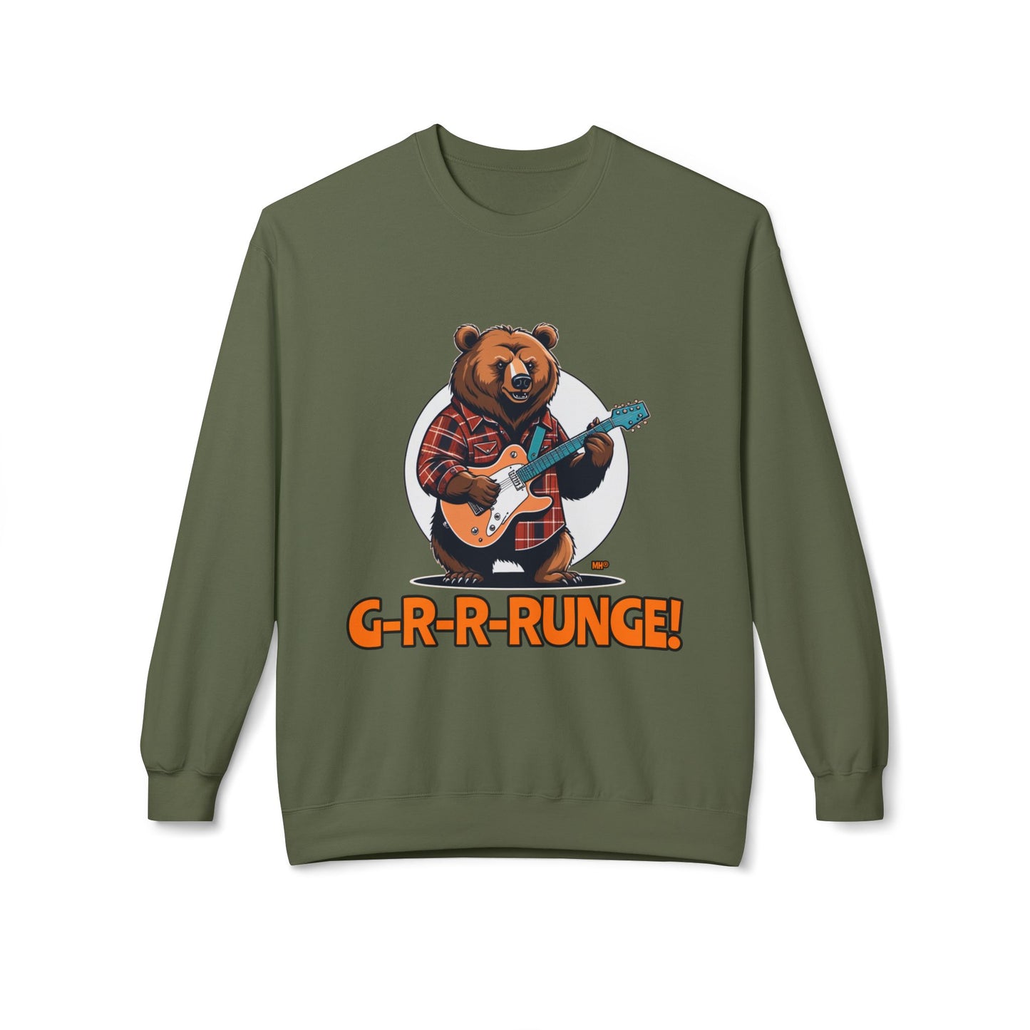G-R-R-RUNGE Bear Graphic Sweatshirt | Military Green