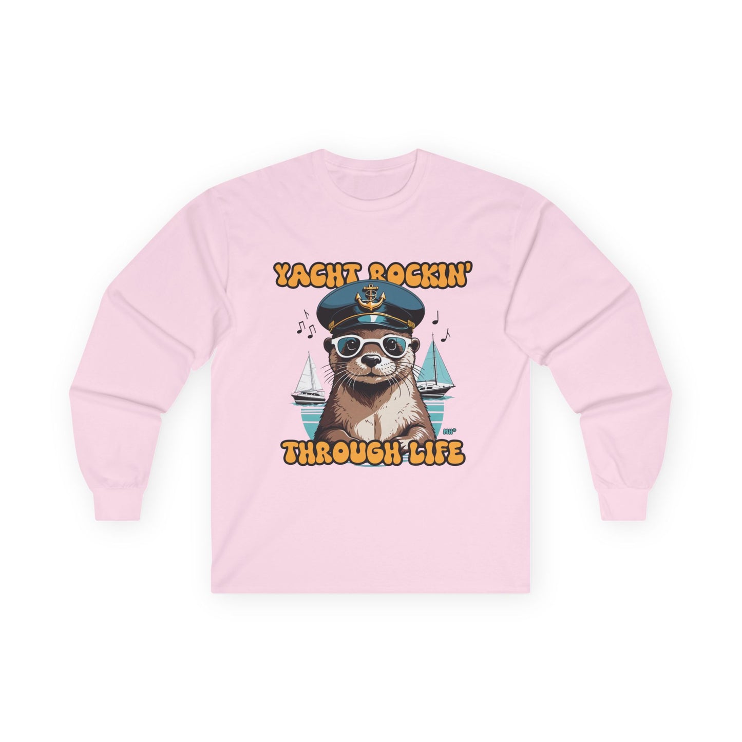 Yacht Rockin Sloth Long Sleeve Tee | Light Pink
