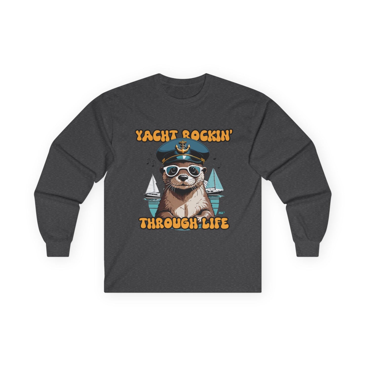 Yacht Rockin Sloth Long Sleeve Tee | Dark Heather
