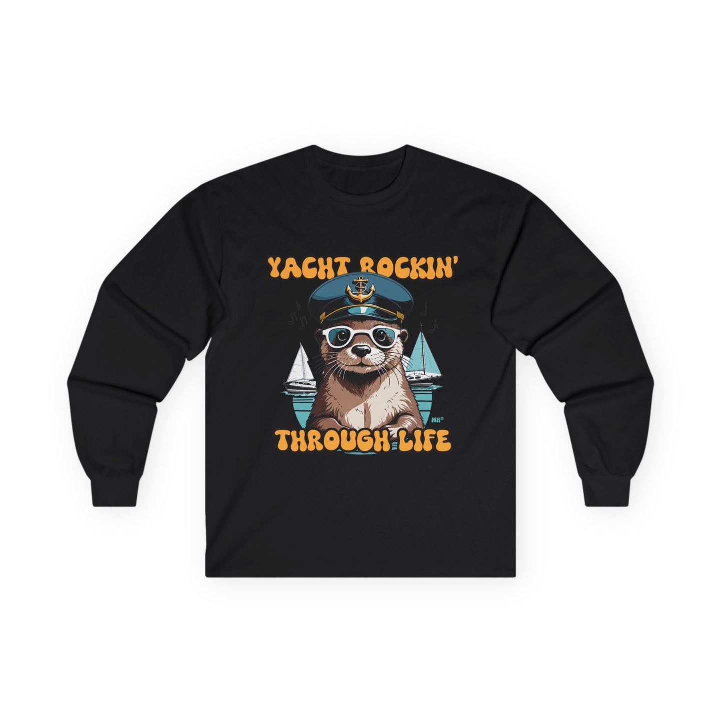 Yacht Rockin Sloth Long Sleeve Tee | Black