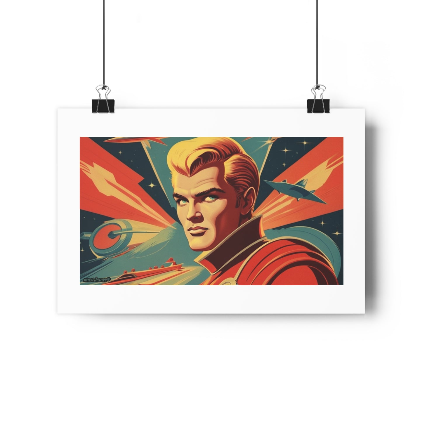 Retro Space Hero Art Print #1