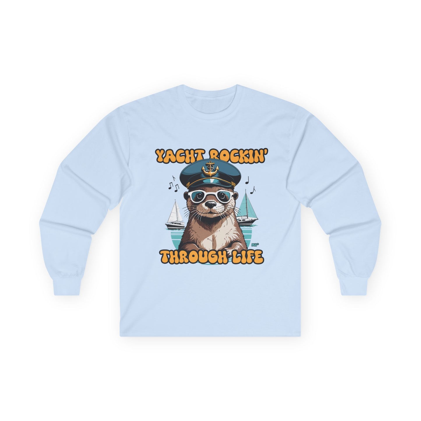 Yacht Rockin Sloth Long Sleeve Tee | Light Blue