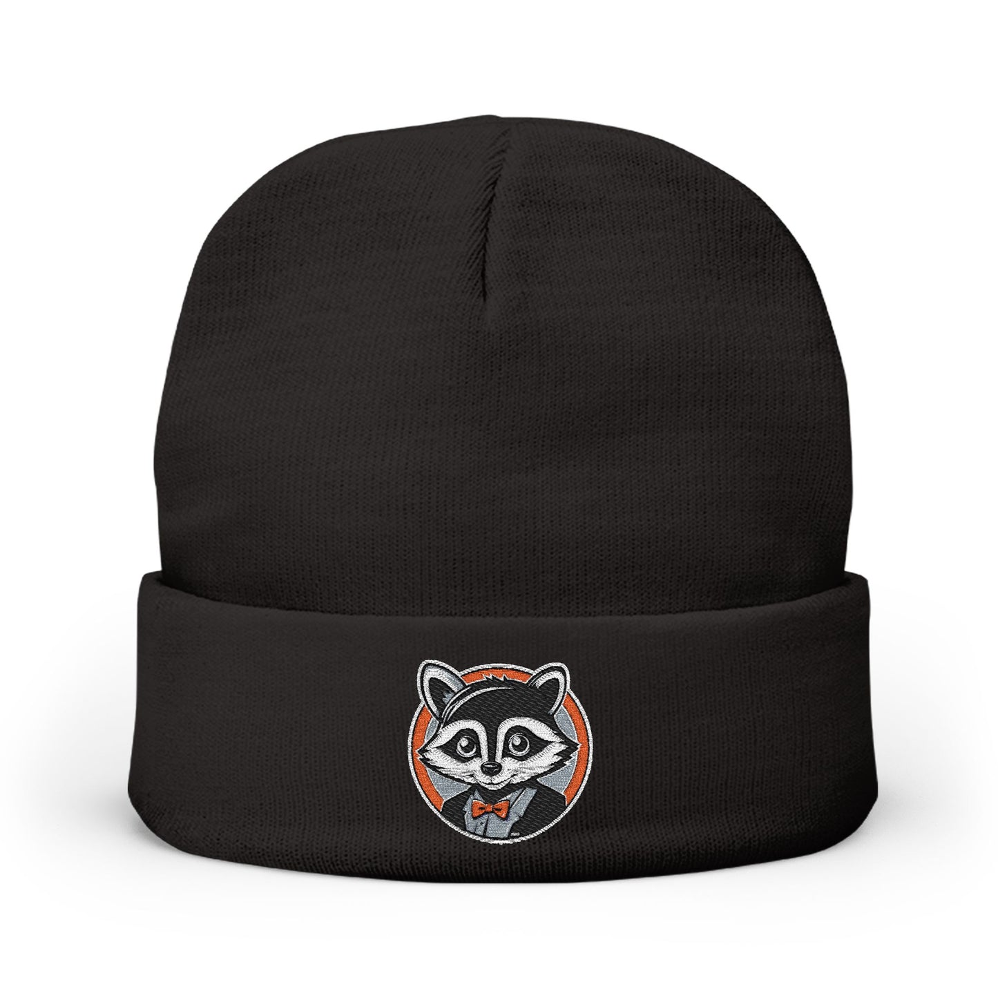 Fancy Raccoon Knit Beanie | Black