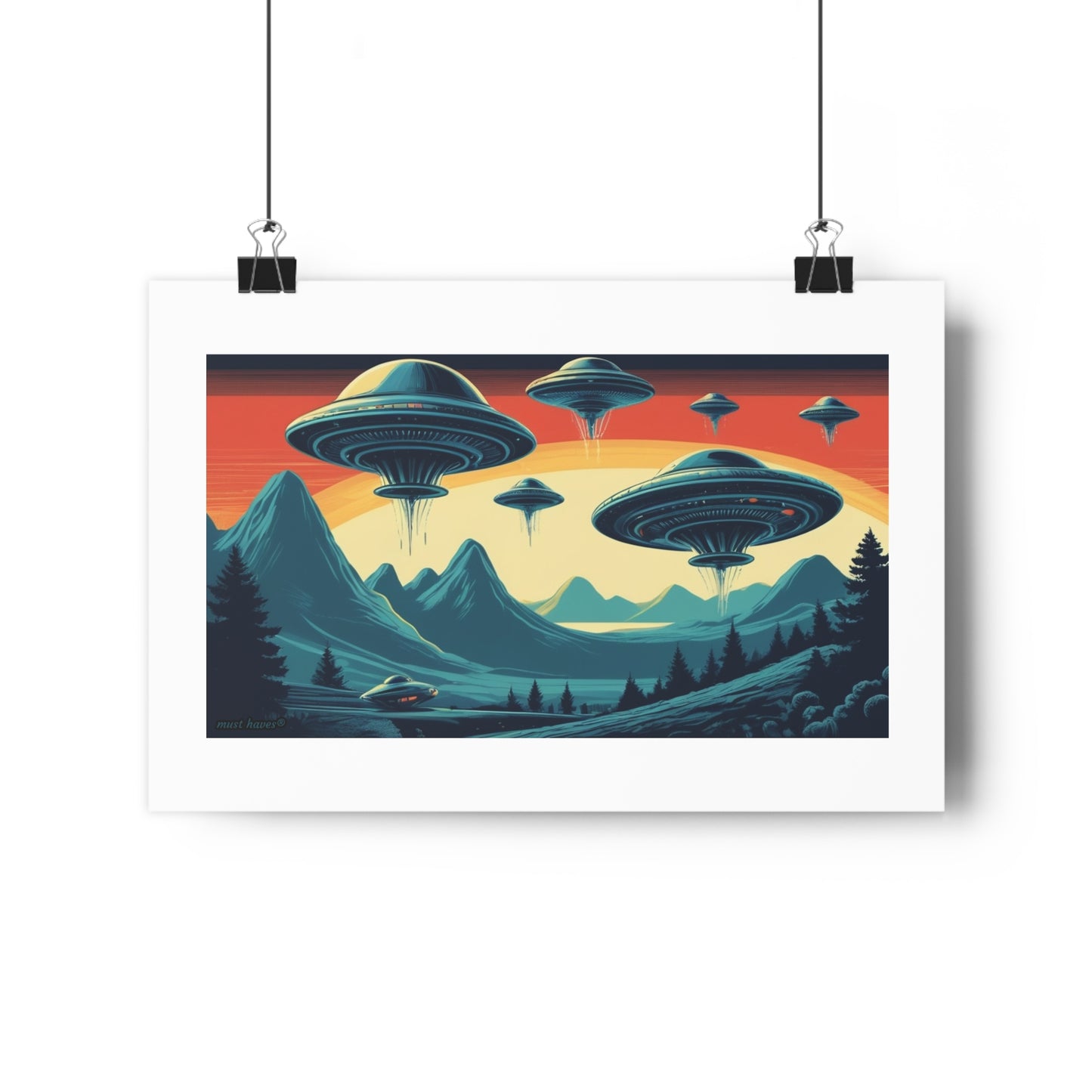 Retro UFO Art Print #1