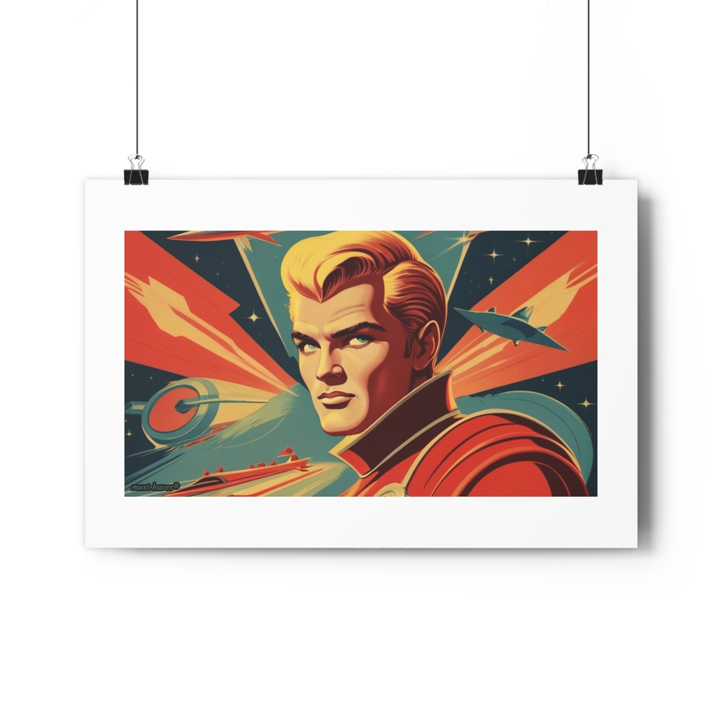 Retro Space Hero Art Print #1