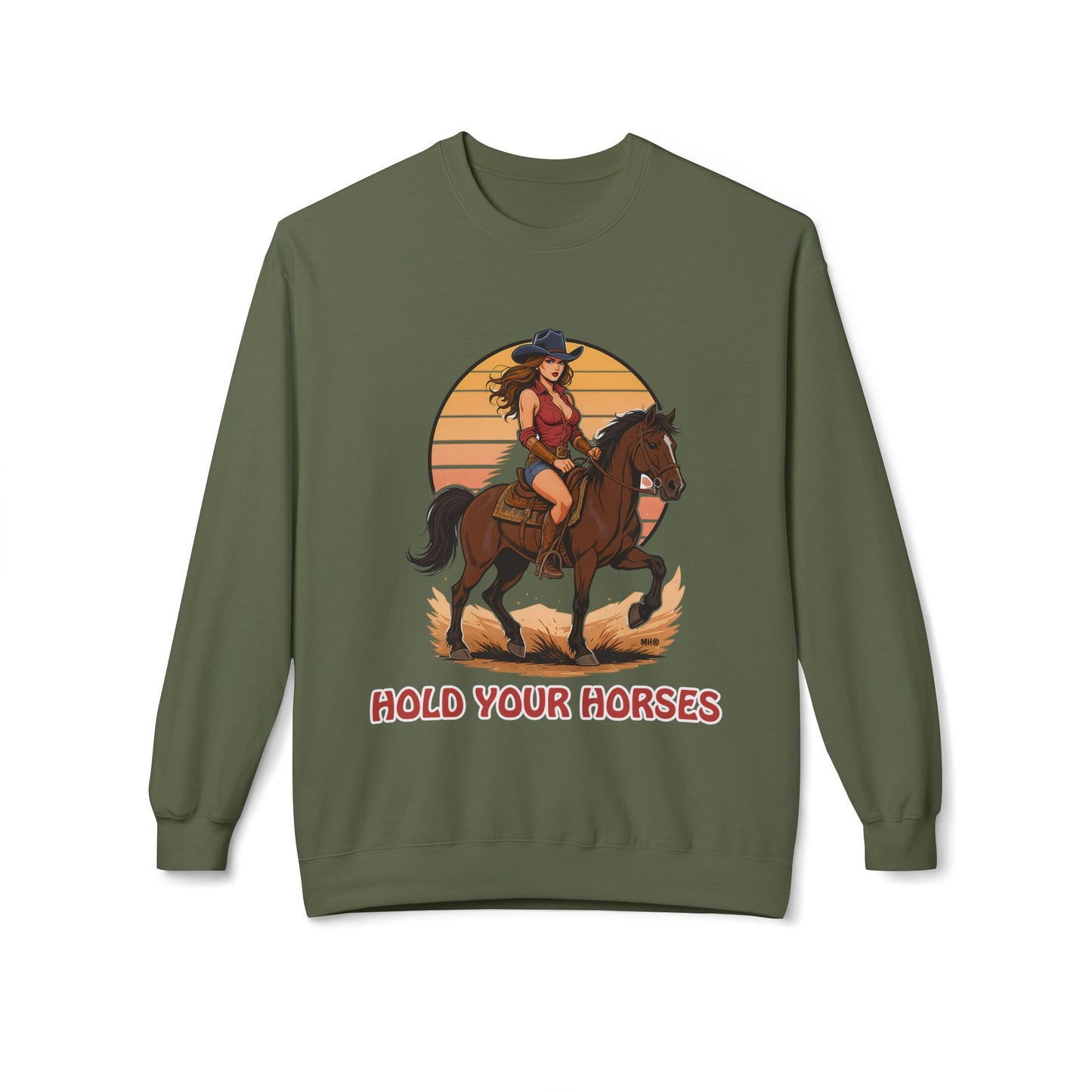 Hold Your Horses Sweatshirt | Military Green