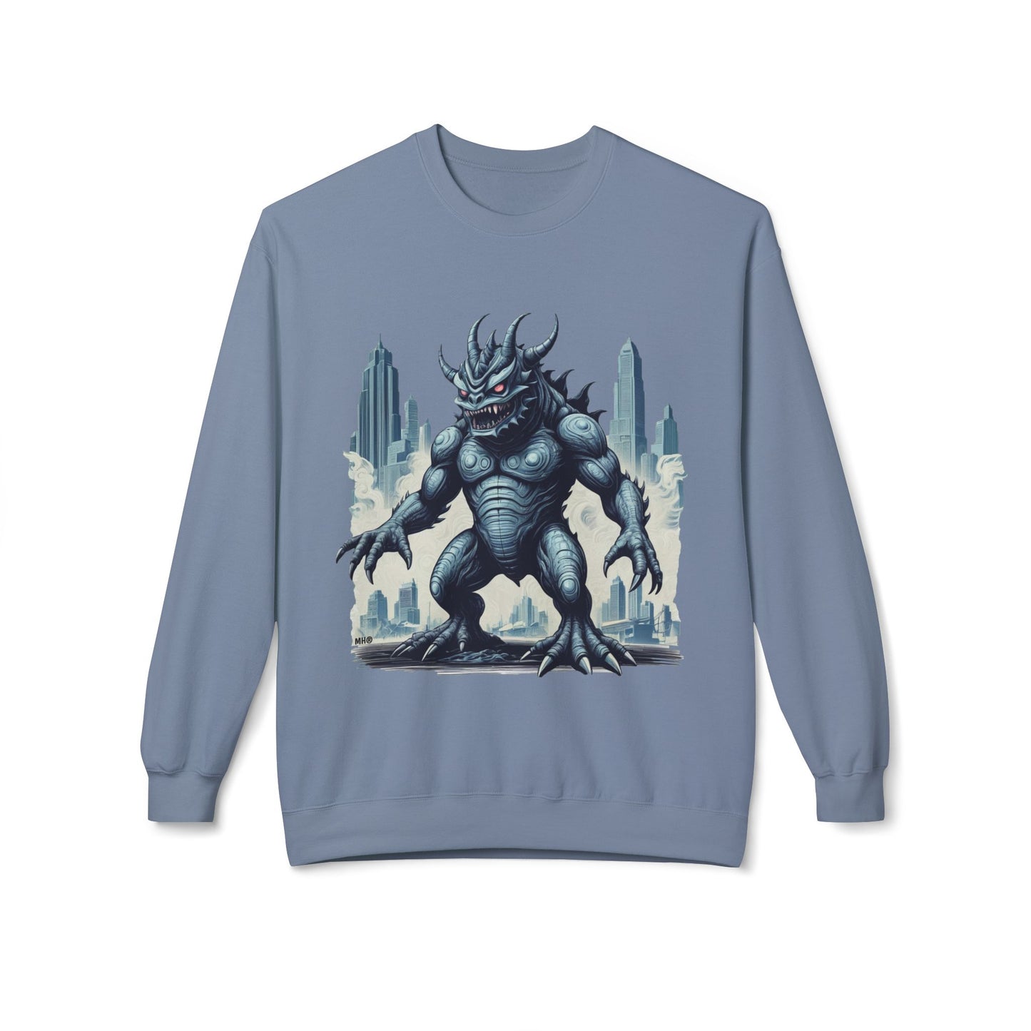 Monster Kaiju Graphic Sweatshirt | Stone Blue