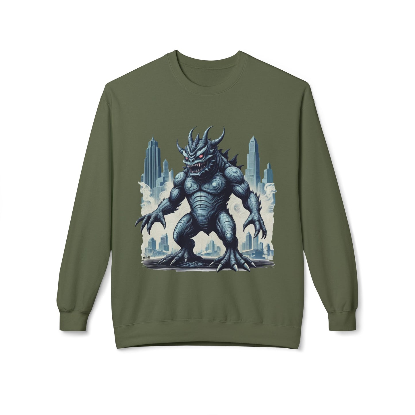 Monster Kaiju Graphic Sweatshirt | Military Green