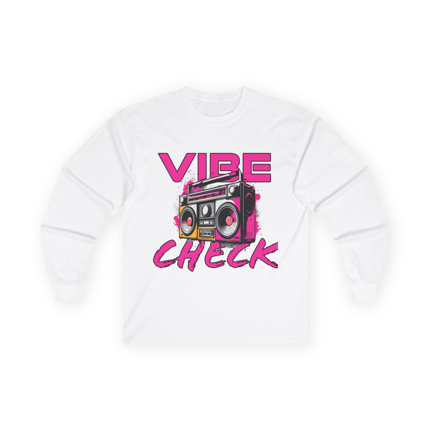 Vibe Check - Long Sleeve Tee | White