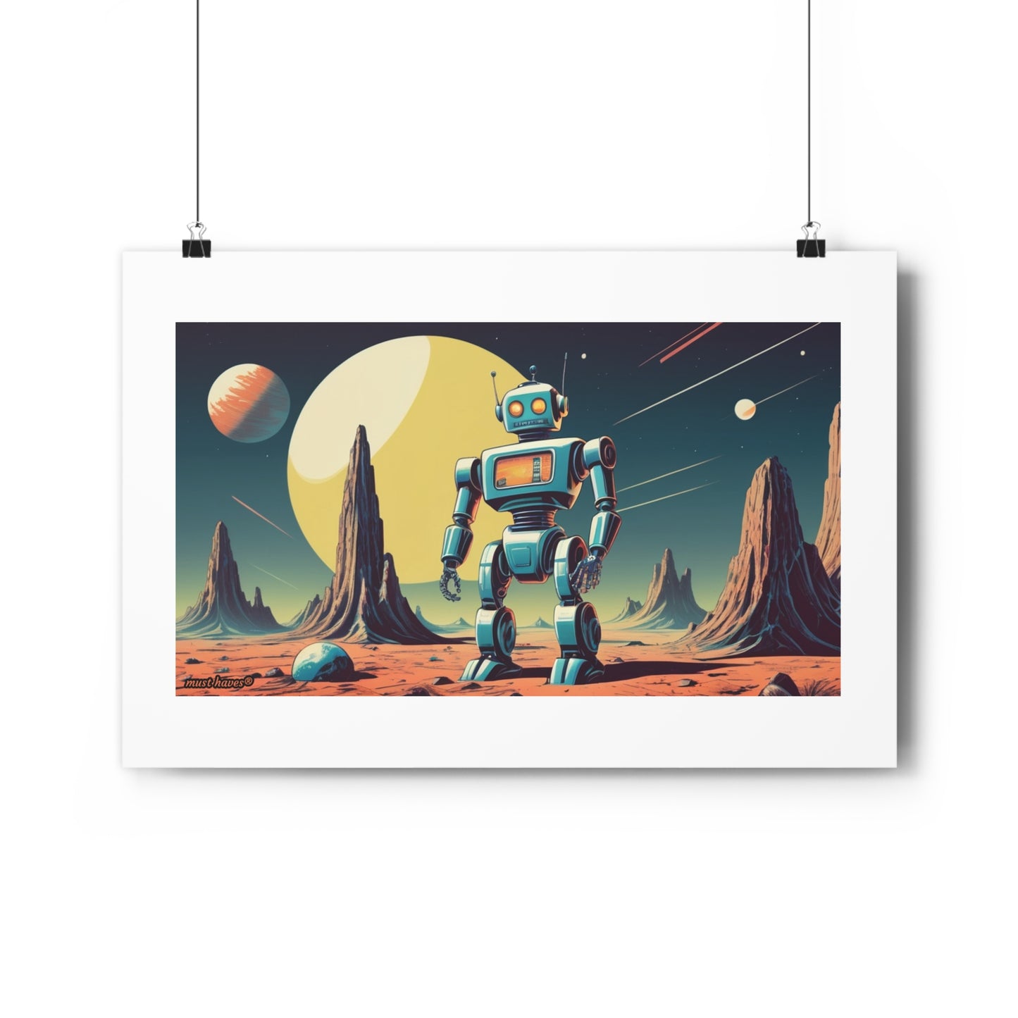 Retro Robot Art Print #1