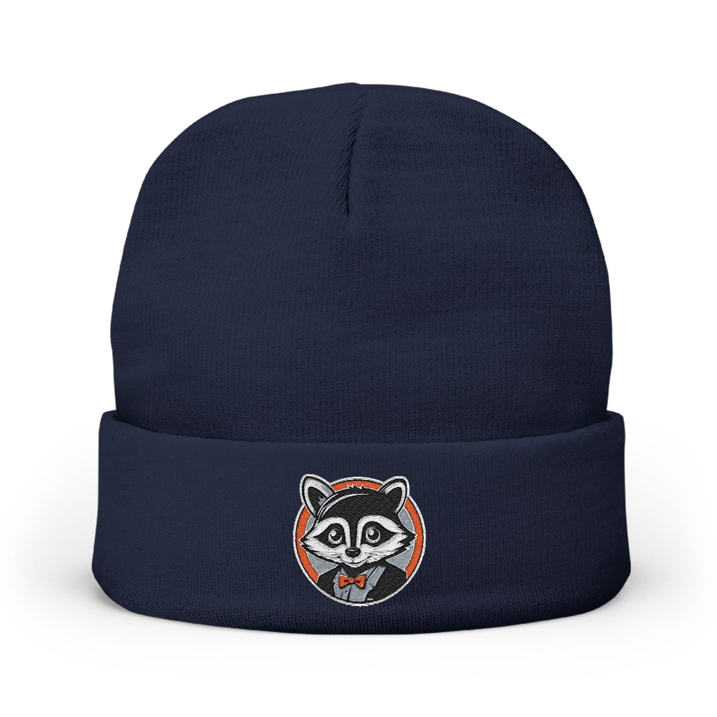 Fancy Raccoon Knit Beanie | Dark Navy