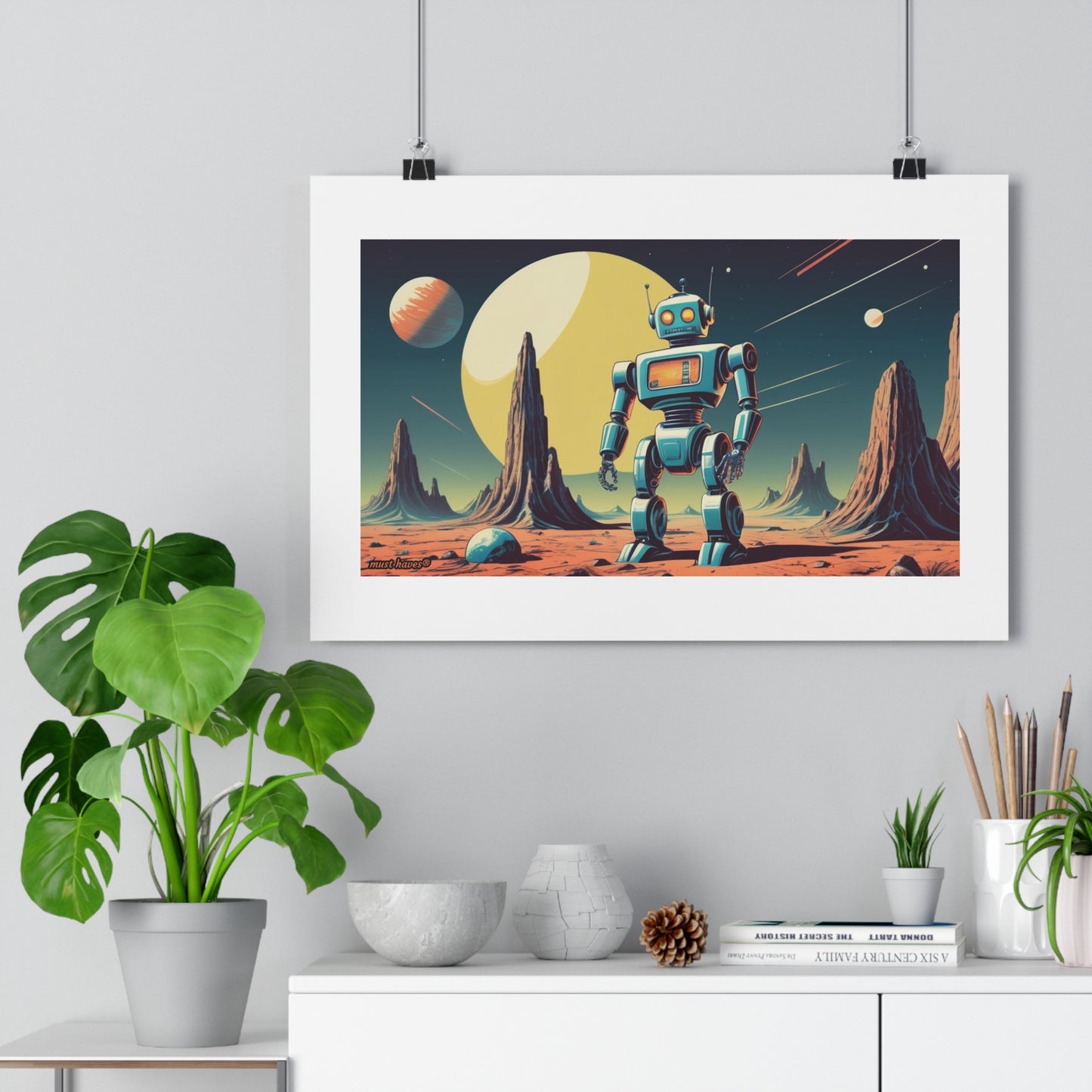 Retro Robot Art Print #1