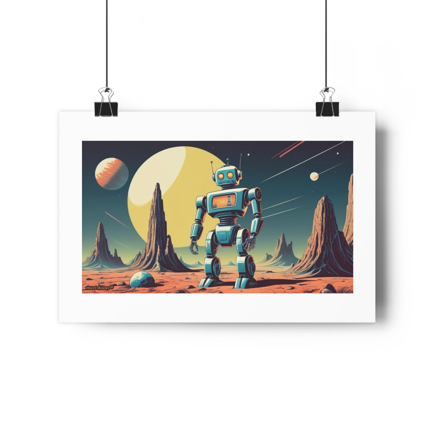 Retro Robot Art Print #1