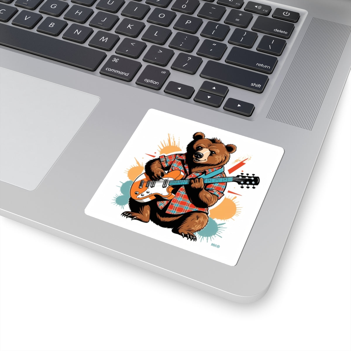 Grunge Bear Kiss-Cut Sticker | Laptop