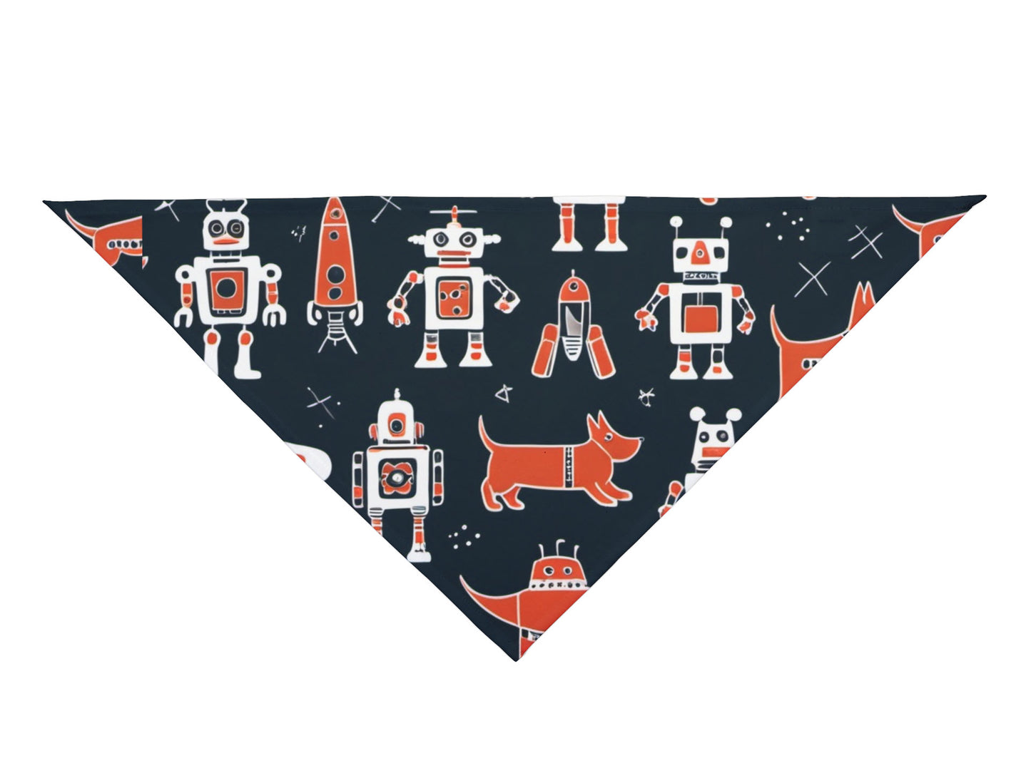 Retro Robots and Dogs - Pet Bandana | Top