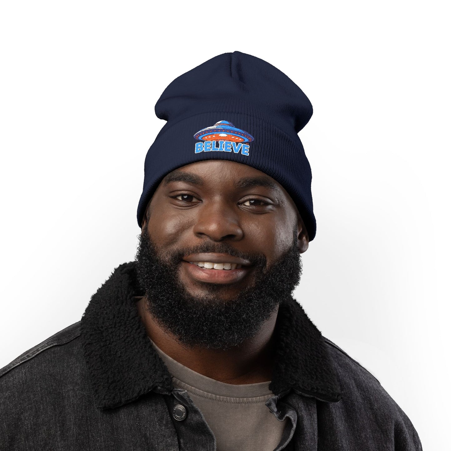 UFO Believe Knit Beanie | Man Front