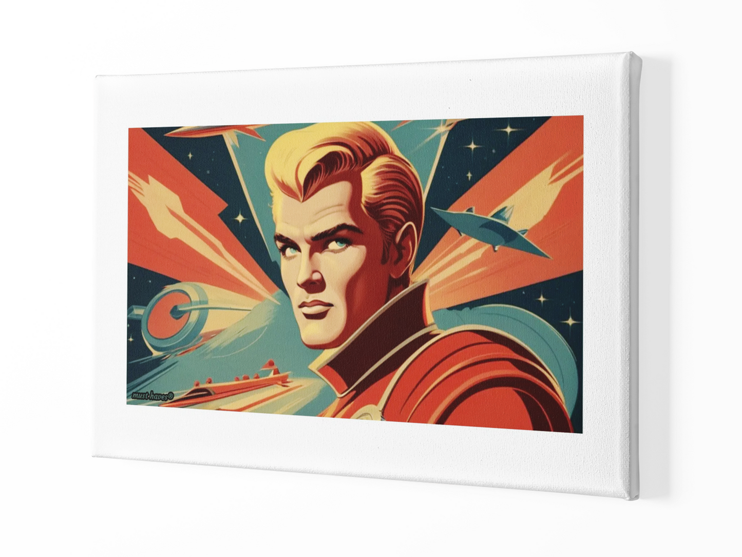 Retro Space Hero Art Print #1