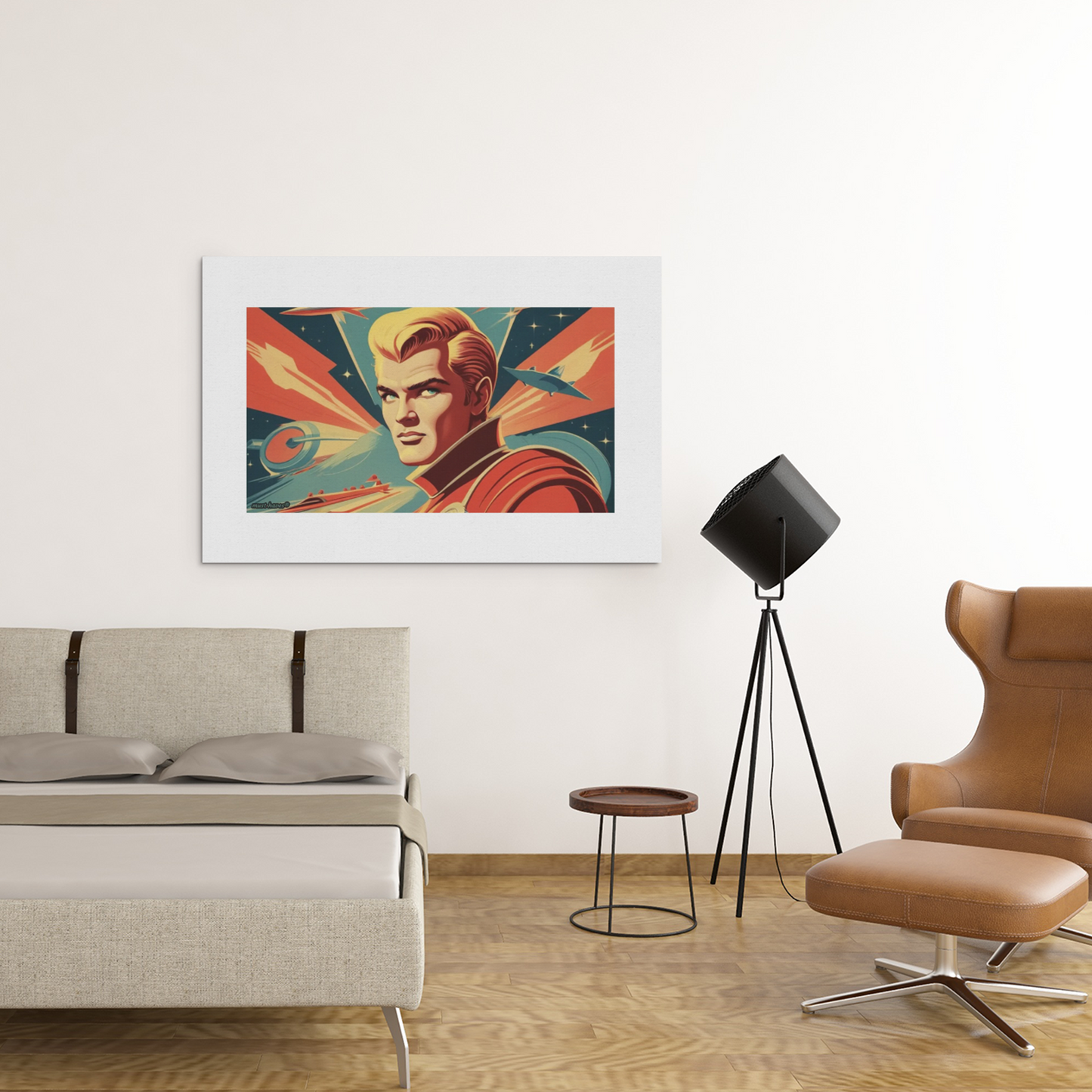 Retro Space Hero Art Print #1