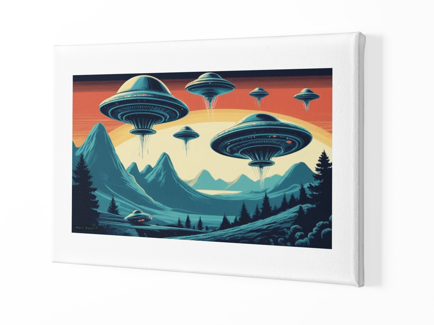 Retro UFO Art Print #1