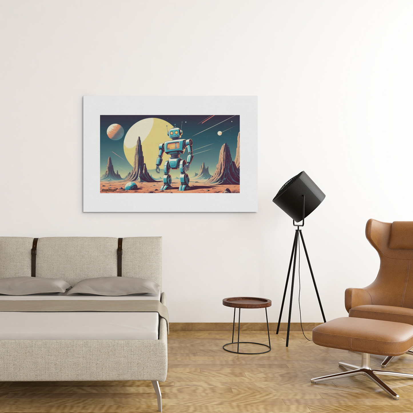Retro Robot Art Print #1