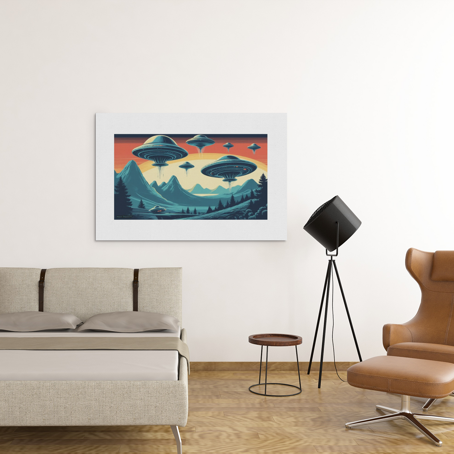 Retro UFO Art Print #1