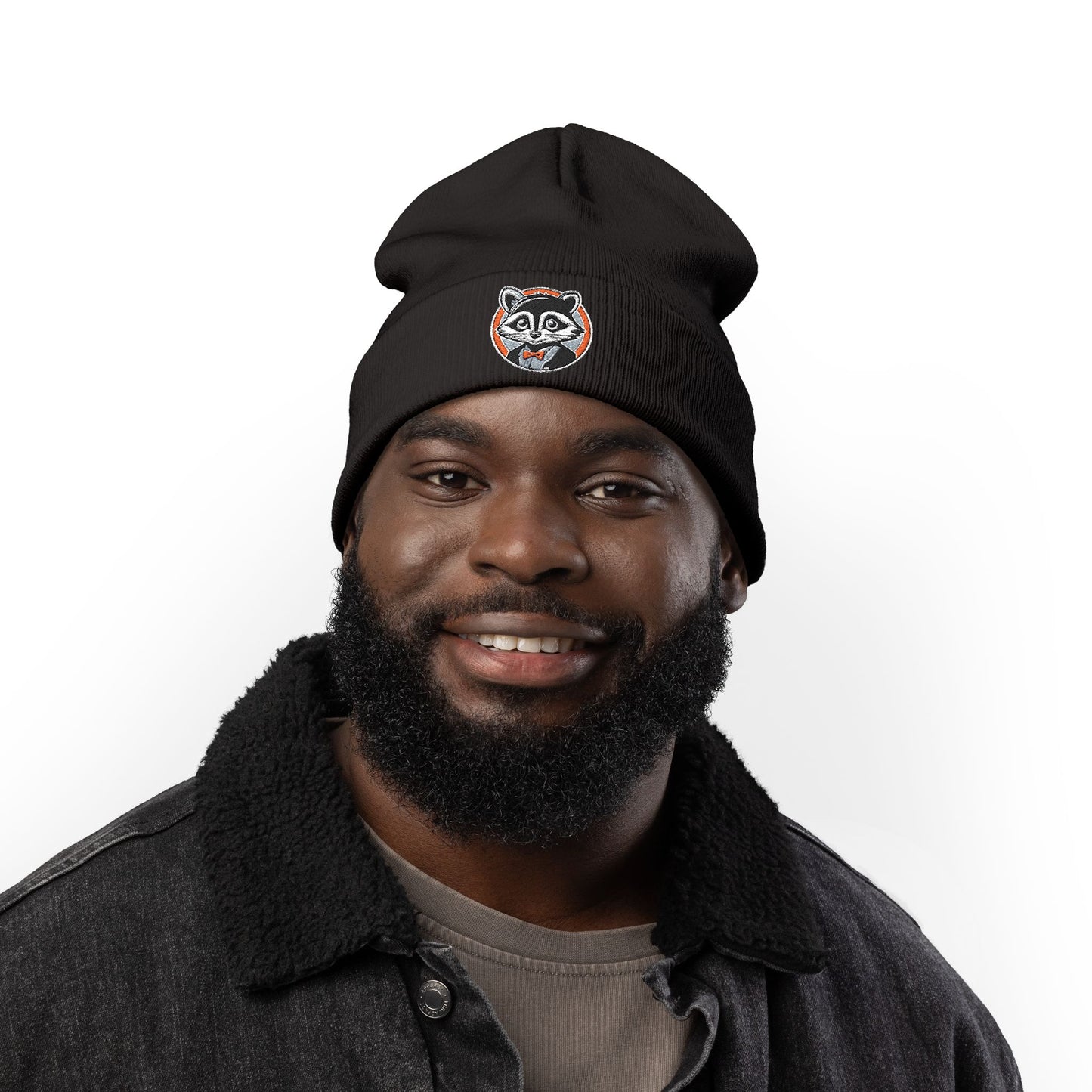 Fancy Raccoon Knit Beanie | Black Style 3