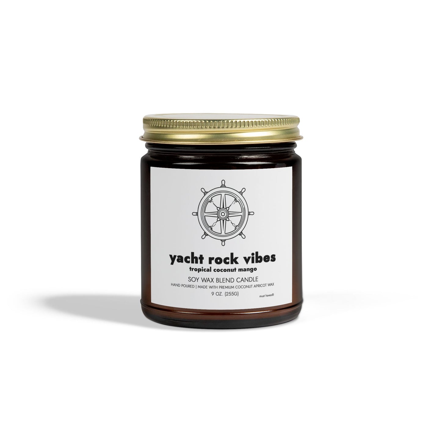 Yacht Rock Vibes Candle (9 oz) | Front Amber