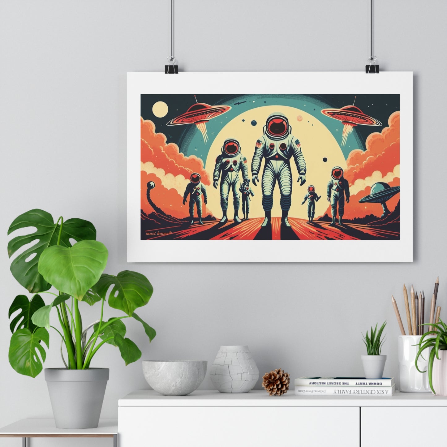 Retro Space Suits Art Print
