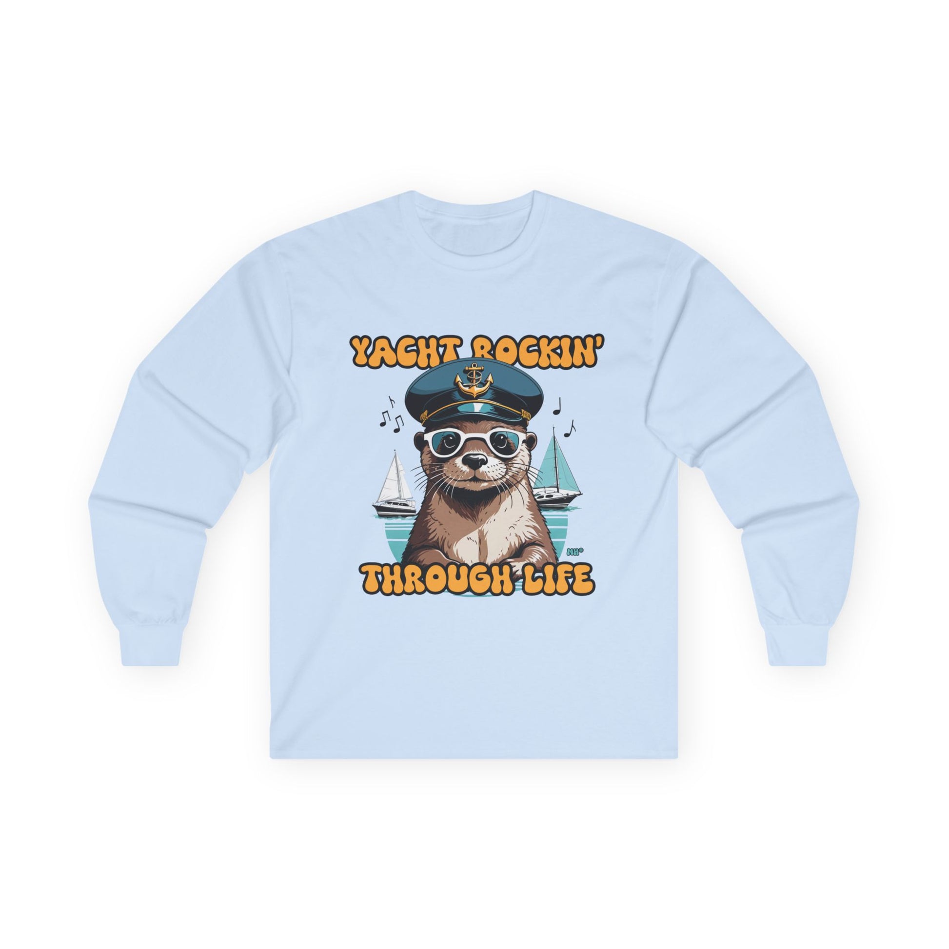 Yacht Rockin Sloth Long Sleeve Tee | Light Blue