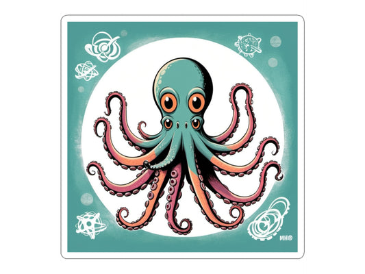 Octopus Square Kiss-Cut Sticker | Main