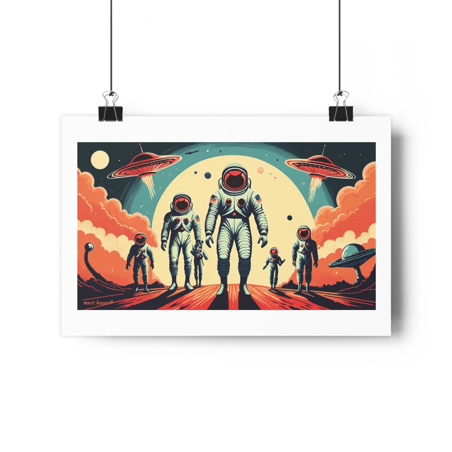 Retro Space Suits Art Print