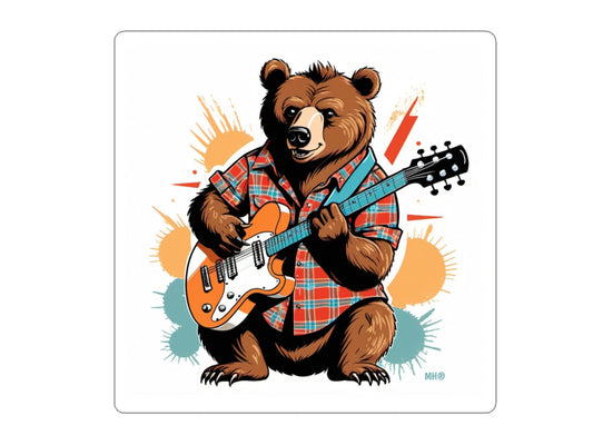 Grunge Bear Kiss-Cut Sticker | Main