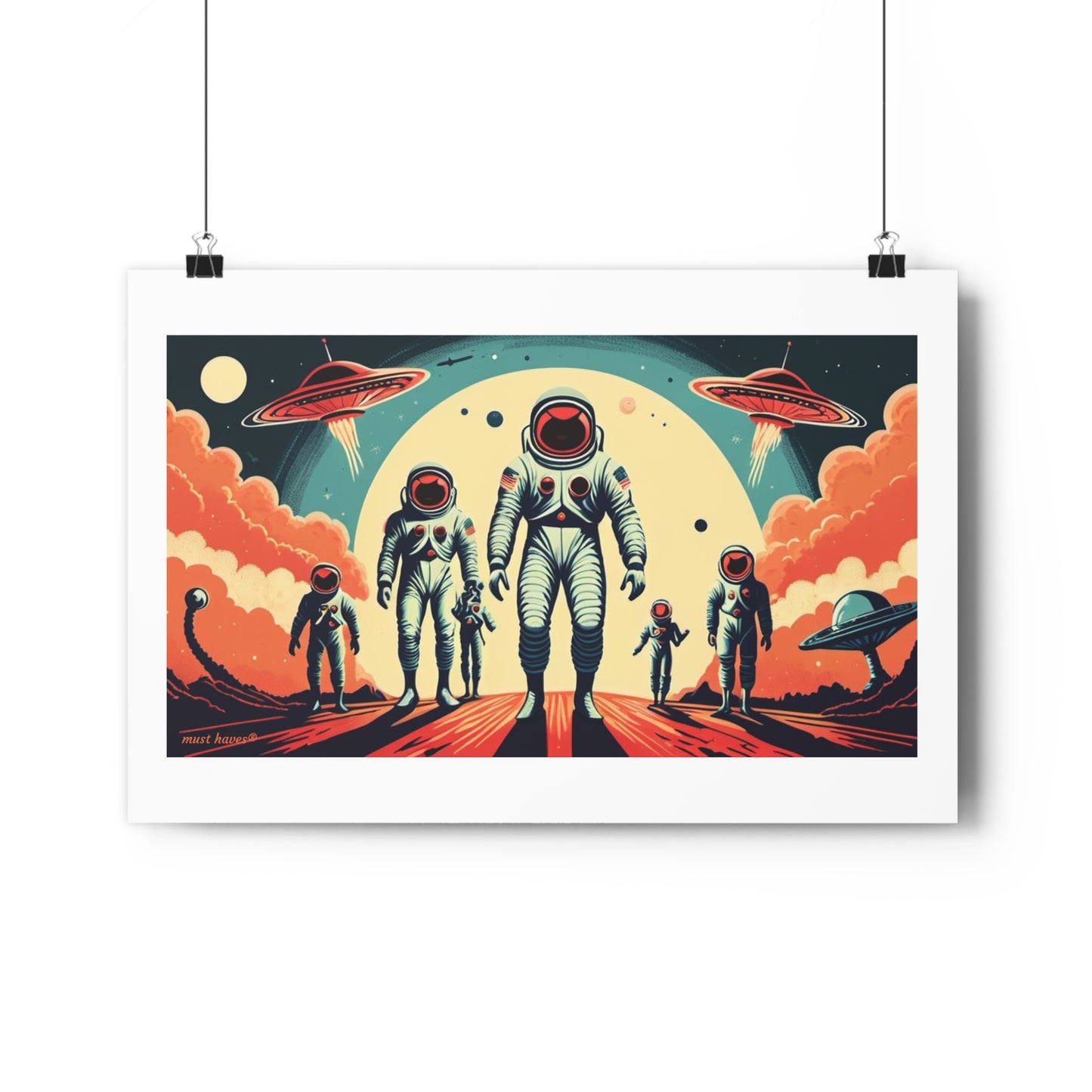 Retro Space Suits Art Print