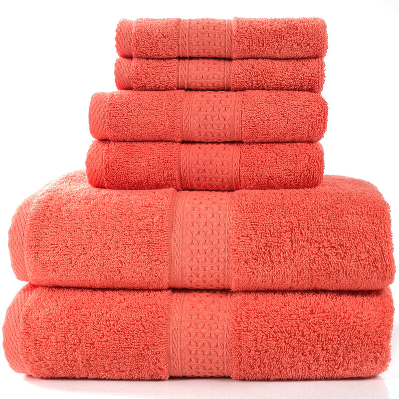 Must Haves - Home Simple Cotton Absorbent Towel Bath Towel 6-Piece Set