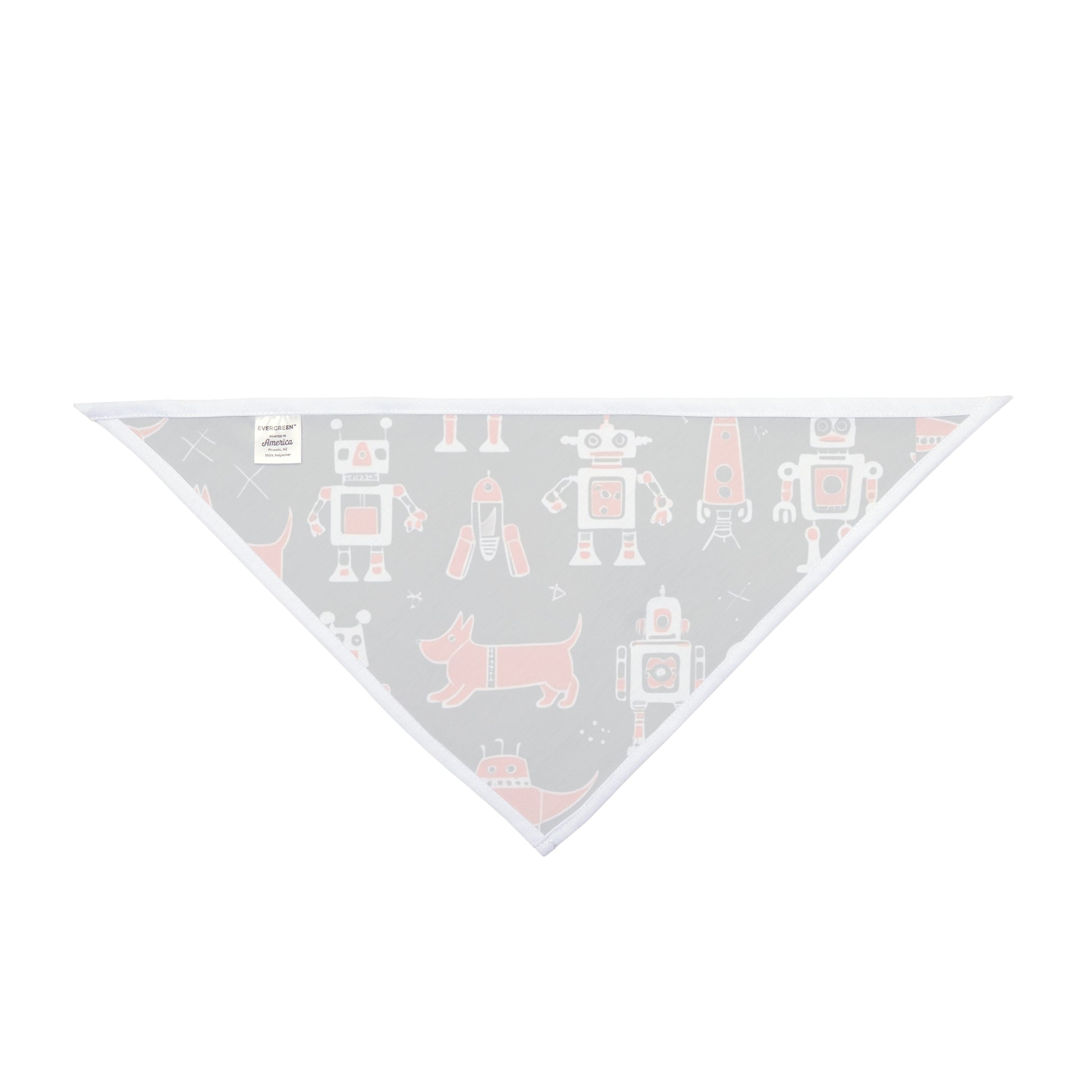 Retro Robots and Dogs - Pet Bandana | Bottom