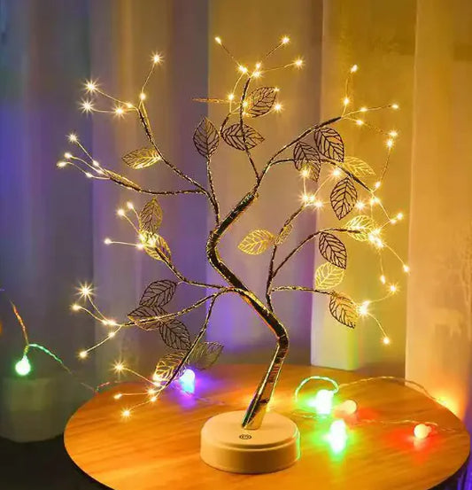 Warm Light Gold Leaf Tree Lamp