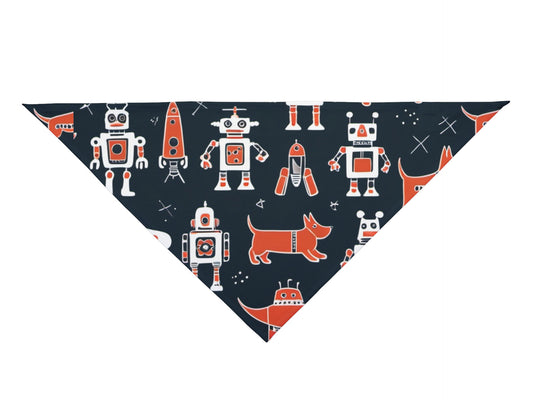 Retro Robots and Dogs - Pet Bandana | Top