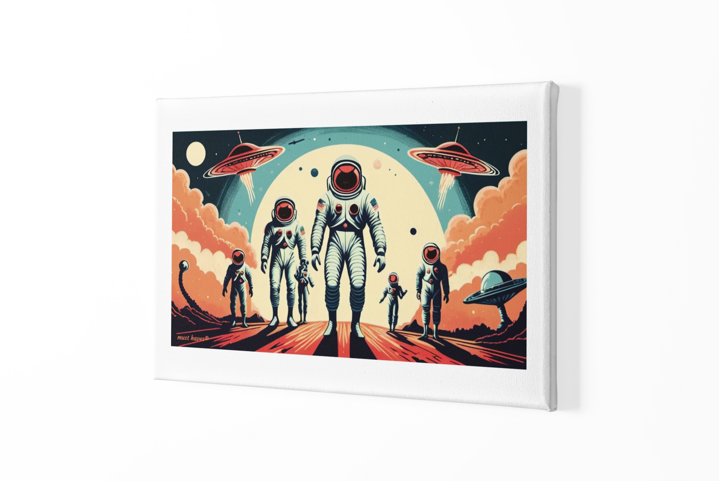 Retro Space Suits Art Print