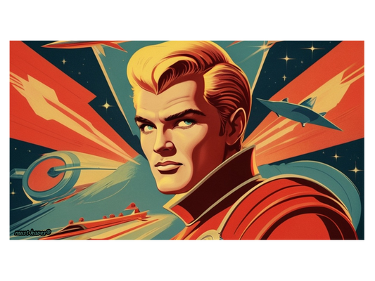 Retro Space Hero Art Print #1