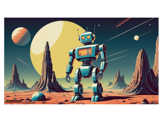 Retro Robot Art Print #1