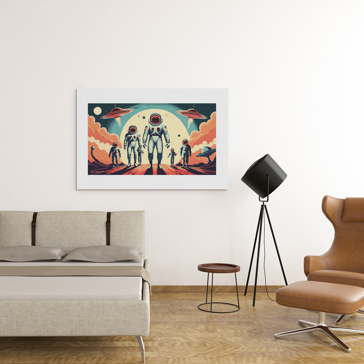 Retro Space Suits Art Print