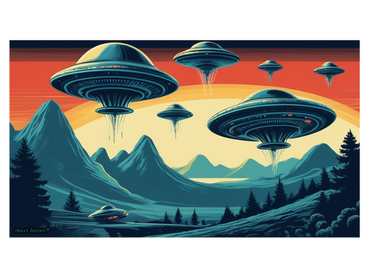 Retro UFO Art Print #1