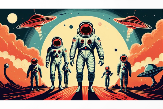 Retro Space Suits Art Print